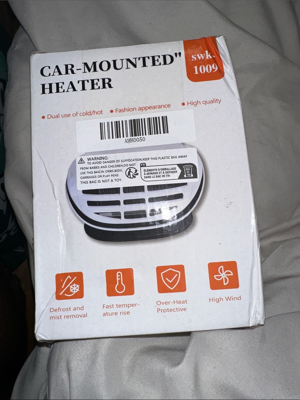 Car-Mounted Heater - White